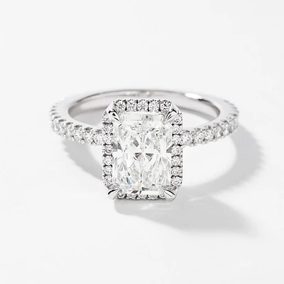 Radiant Cut Lab Grown Diamond Engagement Ring 14K White Gold (2.52