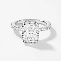 Radiant Cut Lab Grown Diamond Engagement Ring 14K White Gold (2.52