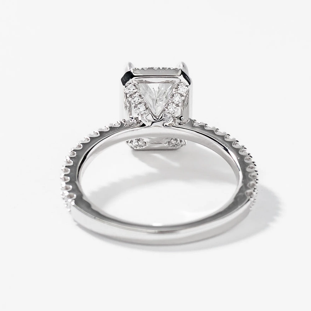 Radiant Cut Lab Grown Diamond Engagement Ring 14K White Gold (2.52