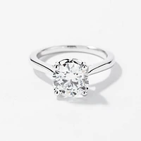 Lab Grown Round Cut Diamond Engagement Ring 14K White Gold (2.48 ct