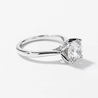 Lab Grown Round Cut Diamond Engagement Ring 14K White Gold (2.48 ct