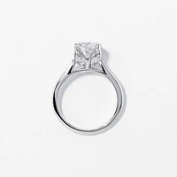Lab Grown Round Cut Diamond Engagement Ring 14K White Gold (2.48 ct