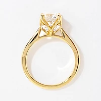 Lab Grown Round Cut Diamond Engagement Ring 14K Yellow Gold (2.48 c