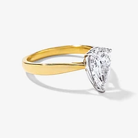 Lab Grown Pear Cut Diamond Engagement Ring 14K Yellow Gold (1.50 ct