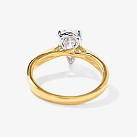 Lab Grown Pear Cut Diamond Engagement Ring 14K Yellow Gold (1.50 ct