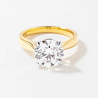 Lab Grown Round Cut Diamond Engagement Ring 14K Yellow Gold (3.00 c