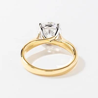 Lab Grown Round Cut Diamond Engagement Ring 14K Yellow Gold (3.00 c