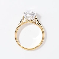 Lab Grown Round Cut Diamond Engagement Ring 14K Yellow Gold (3.00 c