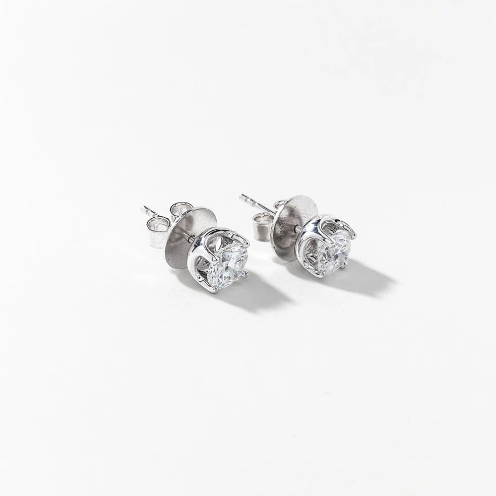 Lab Grown Diamond Stud Earrings in 14K White Gold (0.75 ct tw)