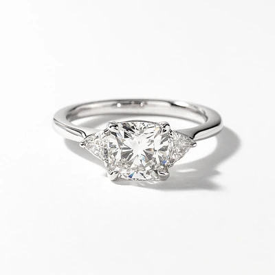 Lab Grown Cushion Cut Diamond Engagement Ring in 14K White Gold (1.83