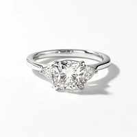 Lab Grown Cushion Cut Diamond Engagement Ring in 14K White Gold (1.83