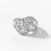 Lab Grown Diamond Cluster Ring 14K White Gold (3.00 ct tw)