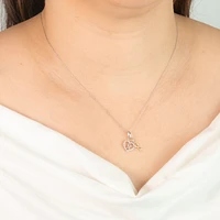 Diamond Lock and Key Necklace in 10K Yellow and White Gold (0.05 ct tw