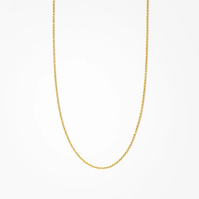 1.1mm 10K Italian Yellow Gold Diamond Cut Rope Chain (16”)