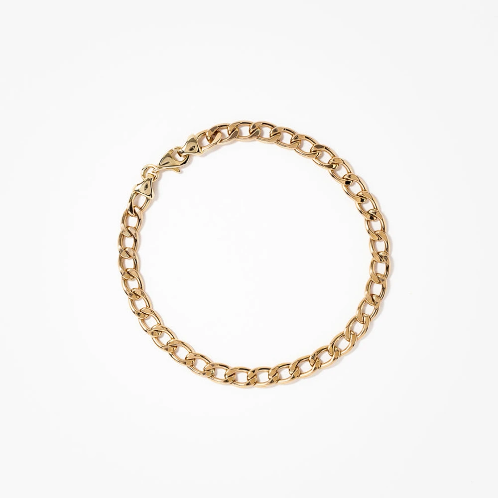 Men's Curb Bracelet in 10K Yellow Gold