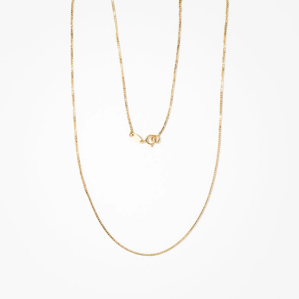 14K Yellow Gold 0.83mm Box Chain (18")