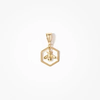 Dangle Honey Bee Pendant in 10K Yellow Gold