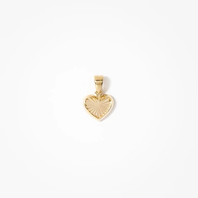 Sunray Heart Pendant in 10K Yellow Gold