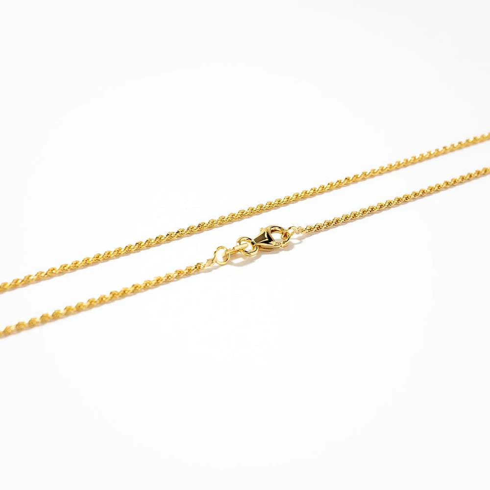 1.1mm 10K Italian Yellow Gold Diamond Cut Rope Chain (16”)