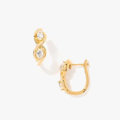 Lab Grown Pear Diamond Earrings in 10K Yellow Gold (0.60 ct tw)