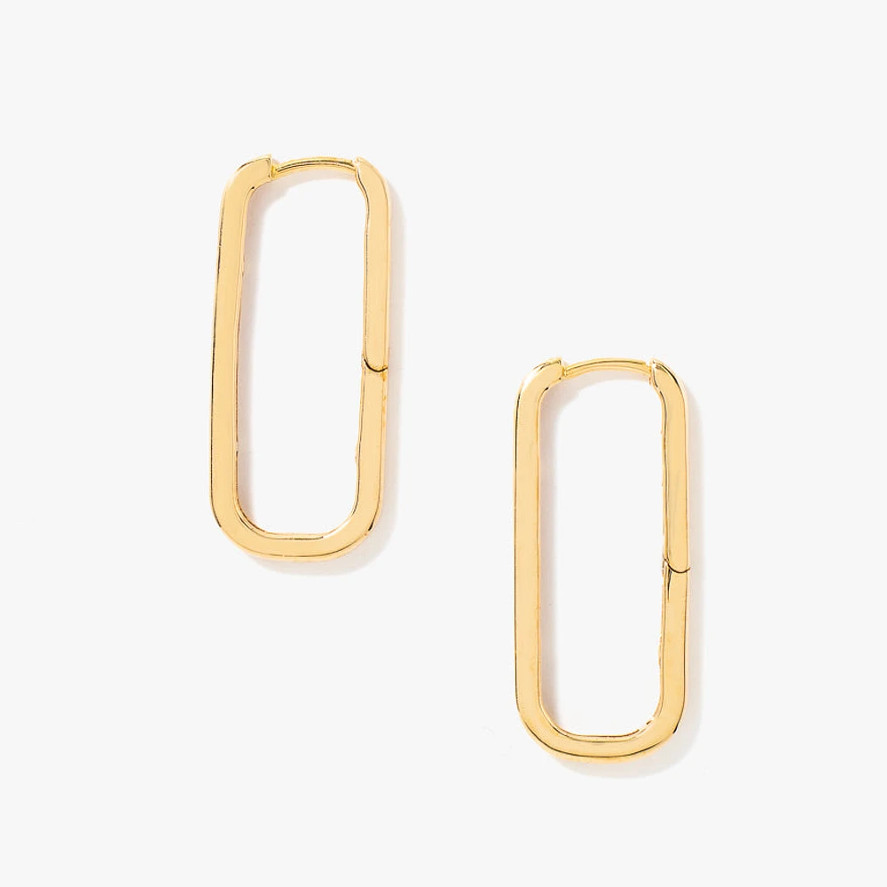Long Hoop Diamond Earrings in 10K Yellow Gold (0.40 ct tw)