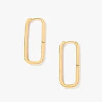 Long Hoop Diamond Earrings in 10K Yellow Gold (0.40 ct tw)