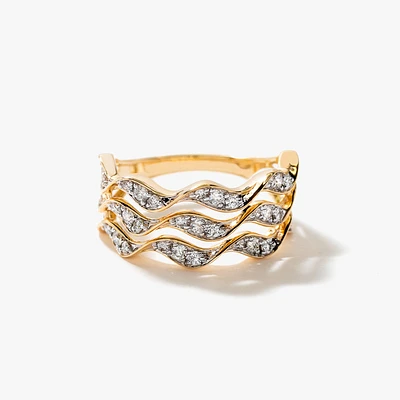 Diamond Cluster Ring 10K Yellow Gold (0.45 ct tw)