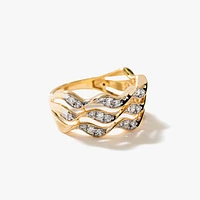 Diamond Cluster Ring 10K Yellow Gold (0.45 ct tw)