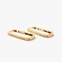 Long Hoop Diamond Earrings in 10K Yellow Gold (0.40 ct tw)