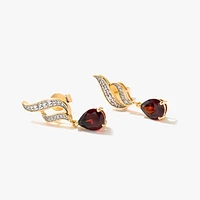 Garnet Earrings in 10K Yellow Gold