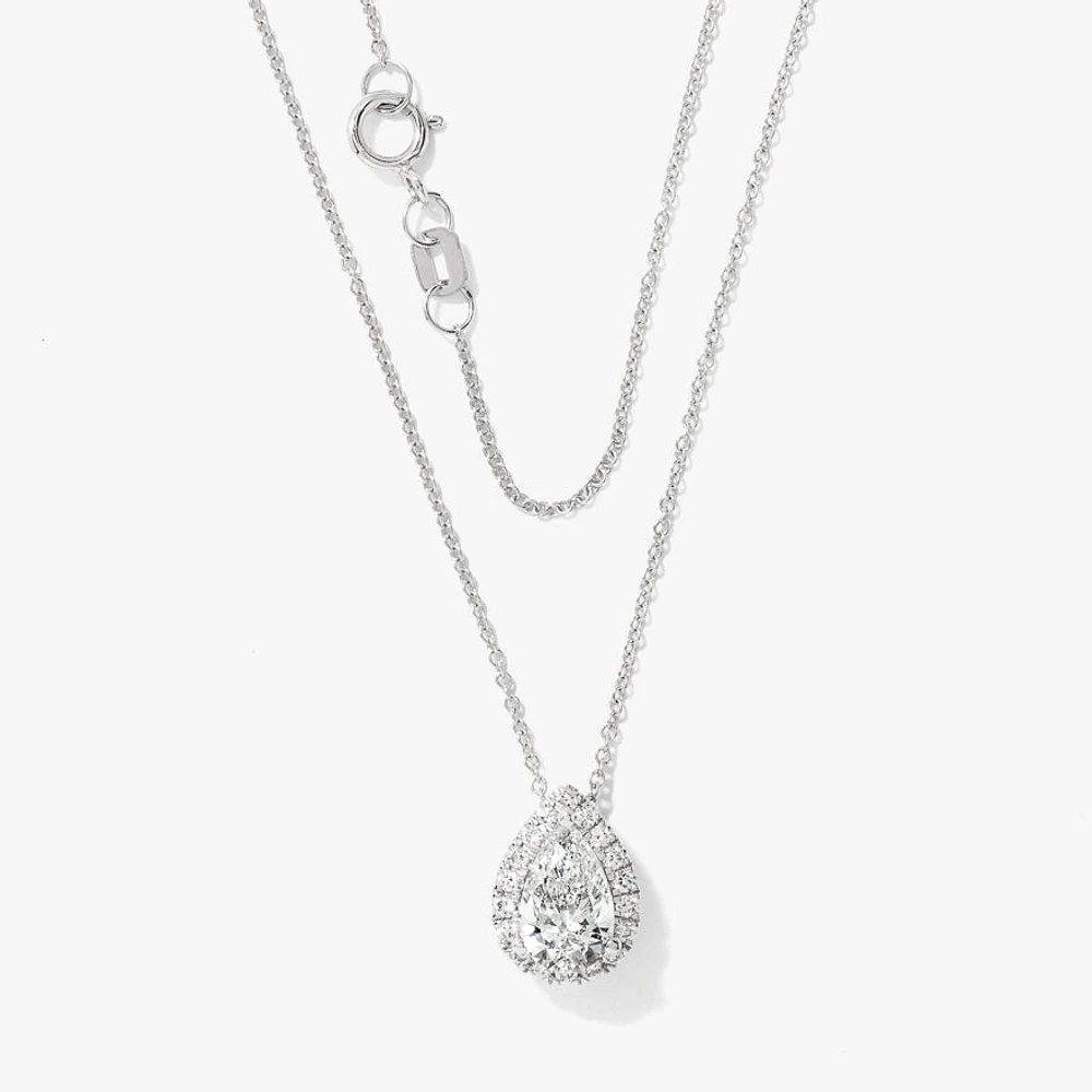 Pear Shape Lab Grown Diamond Pendant in 14K (1.20 ct tw)