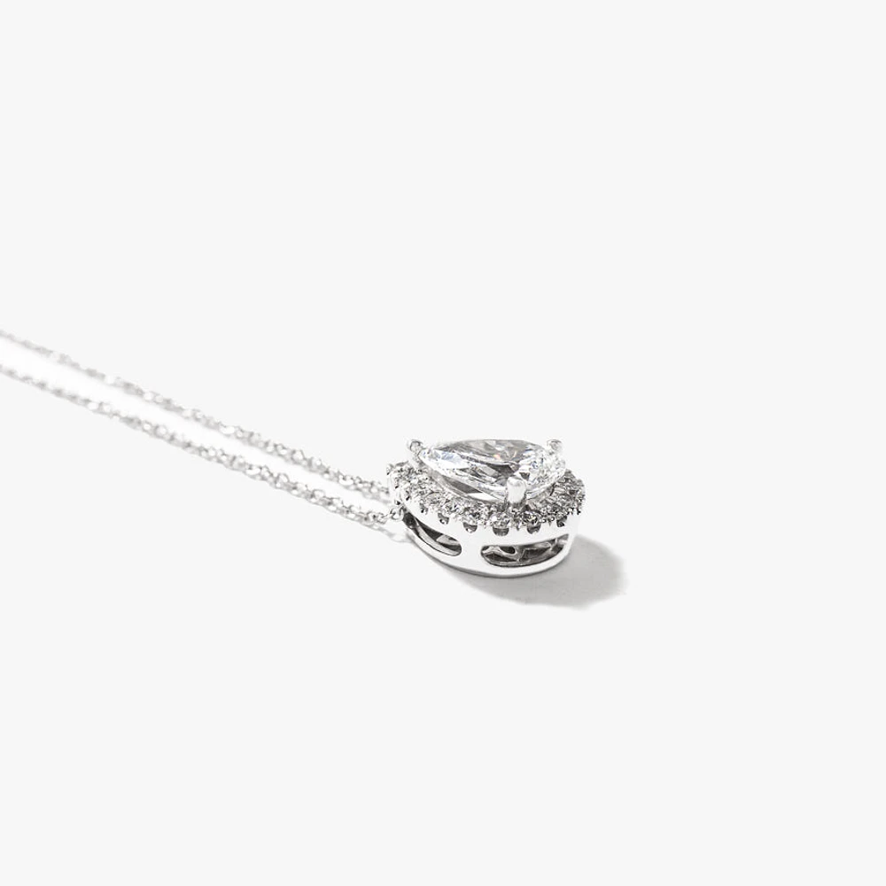 Pear Shape Lab Grown Diamond Pendant in 14K (1.20 ct tw)