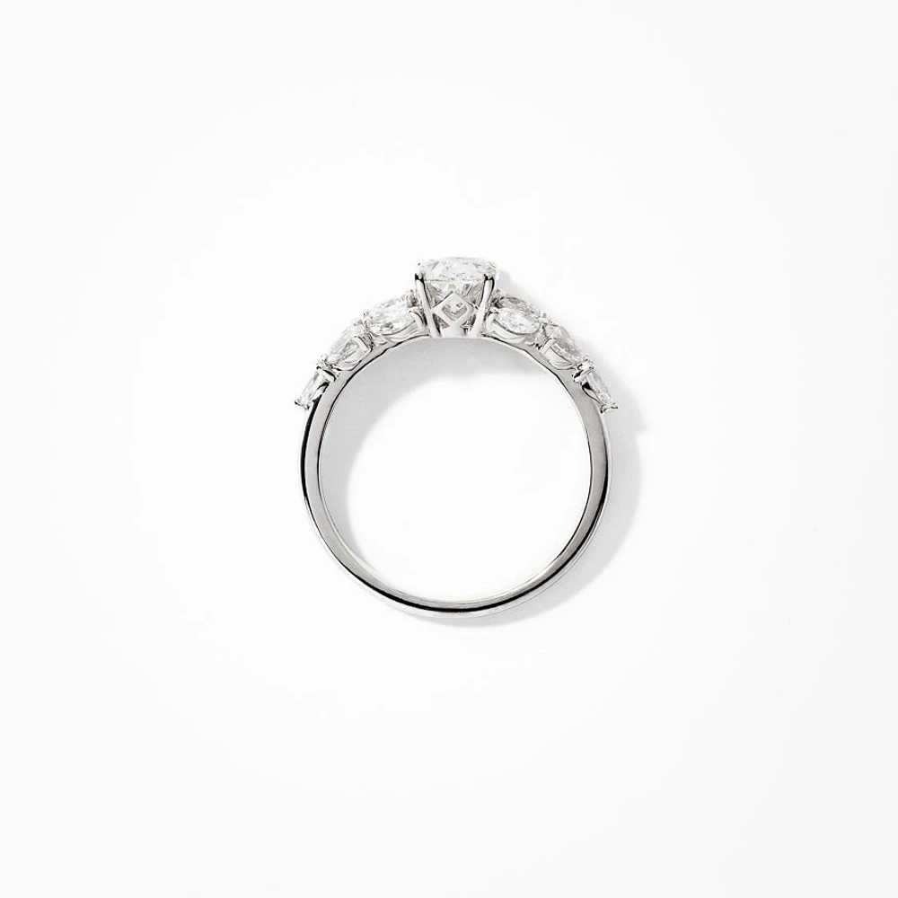 Lab Grown Diamond Cluster Ring 14K White Gold (1.78 ct tw)