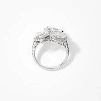Lab Grown Diamond Cluster Ring 14K White Gold (3.51 ct tw)