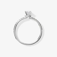 Lab Grown Oval Cut Diamond Engagement Ring 14K White Gold (0.75 ct