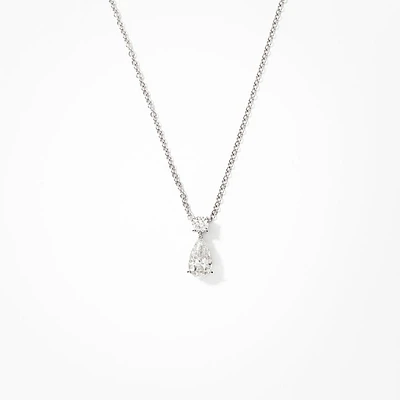 Pear Shape Lab Grown Diamond Necklace in 14K White Gold (0.70 ct tw)