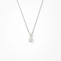 Pear Shape Lab Grown Diamond Necklace in 14K White Gold (0.70 ct tw)