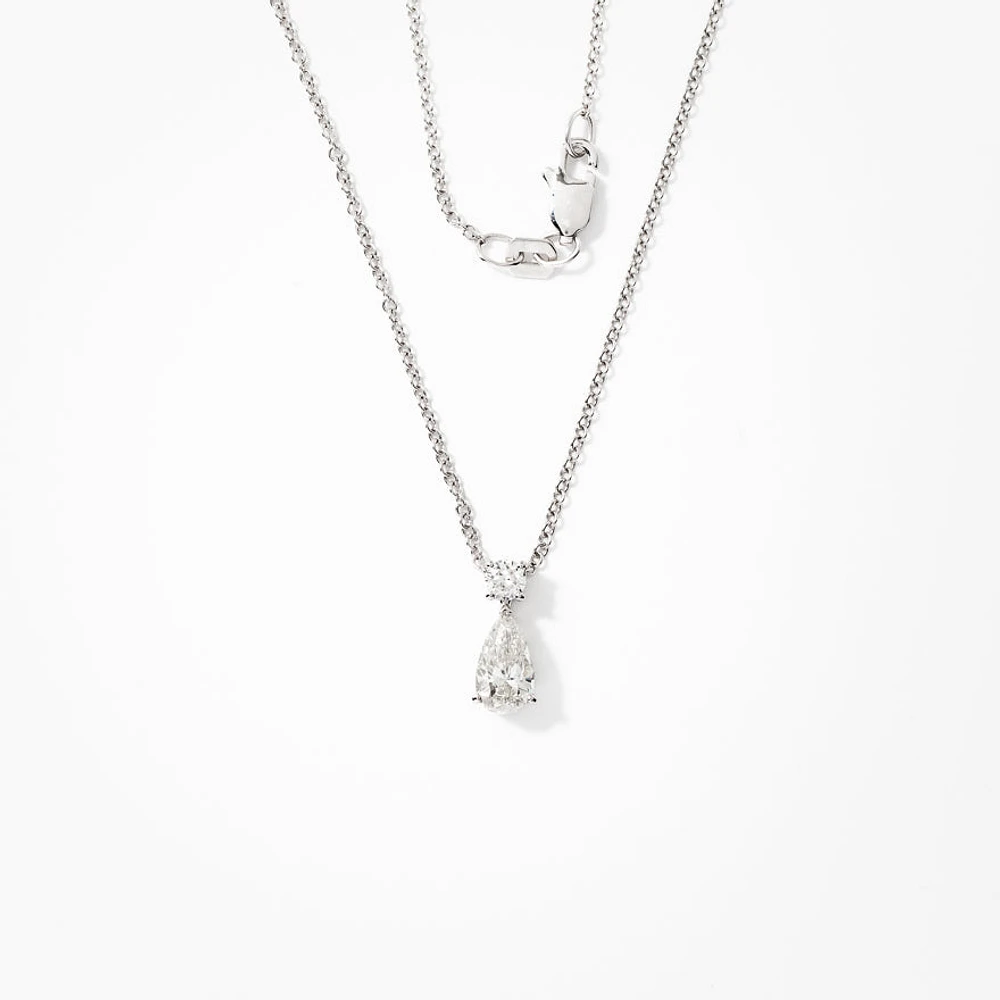 Pear Shape Lab Grown Diamond Necklace in 14K White Gold (0.70 ct tw)