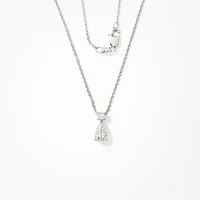 Pear Shape Lab Grown Diamond Necklace in 14K White Gold (0.70 ct tw)