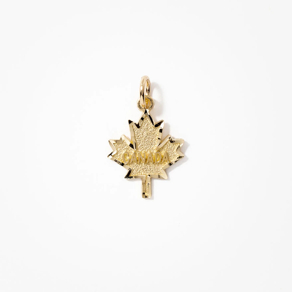 Canada Maple Leaf Pendant in 10K Yellow Gold