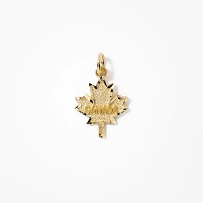 Canada Maple Leaf Pendant in 10K Yellow Gold