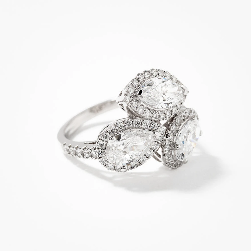 Lab Grown Diamond Cluster Ring 14K White Gold (3.51 ct tw)