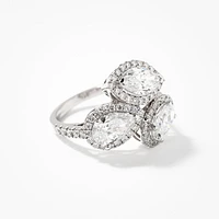 Lab Grown Diamond Cluster Ring 14K White Gold (3.51 ct tw)