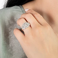 Lab Grown Diamond Cluster Ring 14K White Gold (1.75 ct tw)