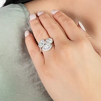 Lab Grown Diamond Cluster Ring 14K White Gold (3.51 ct tw)