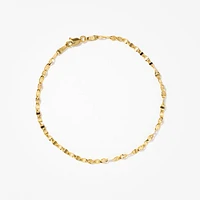 10K Italian Yellow Gold Link Plate Bracelet