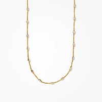 Diamond Cut Beaded Necklace in 10K Italian Yellow and White Gold