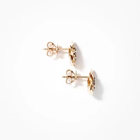 Diamond Cluster Stud Earrings in 10K Yellow Gold (0.18 ct tw)