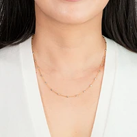 Diamond Cut Beaded Necklace in 10K Italian Yellow and White Gold