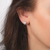 Diamond Cluster Stud Earrings in 14K Yellow and White Gold (1.00 ct tw